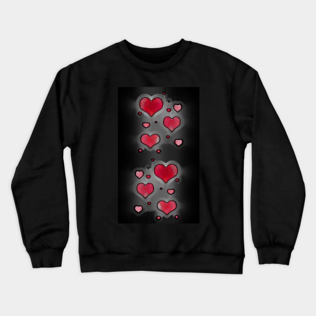 Floating Red Hearts Crewneck Sweatshirt by CANJ72